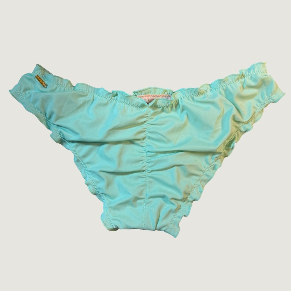 Smart & Sexy Mint Green Ruched Bikini Bottom Size Small Ruffle Swim New